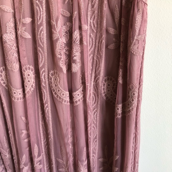 NWT PinkBlush 1X Mauve Lace Maternity Maxi - Picture 3 of 8